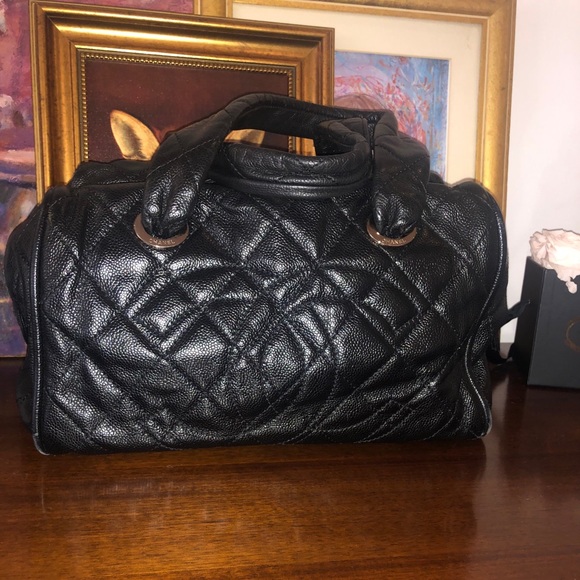 💰MARKDOWN: AUTH CHANEL Black Quilted Bowler Bag - Picture 2 of 10